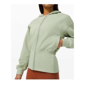 Lululemon Hugged Waist Cotton Zip Hoodie Sweatshirt Women’s Size 6 In Green Fern